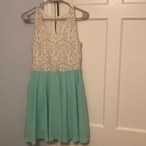 Turquoise dress with pockets